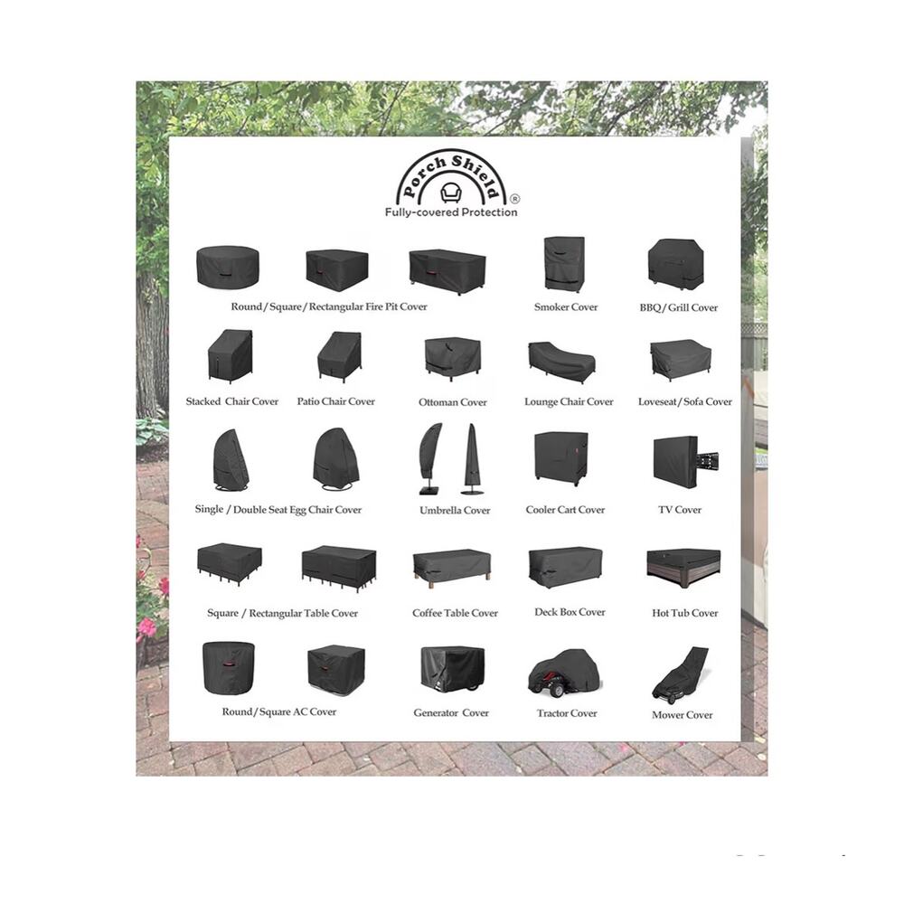 New open box Porch Shield Fire Pit Cover - Waterproof 600D Heavy Duty Fade - Picture 9 of 9